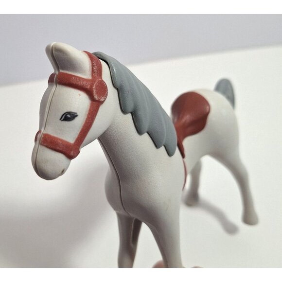 Little Tikes Horse 2 Riders Boy Figure Jockey Gray Dapple Pony Vintage Lot - Picture 12 of 13